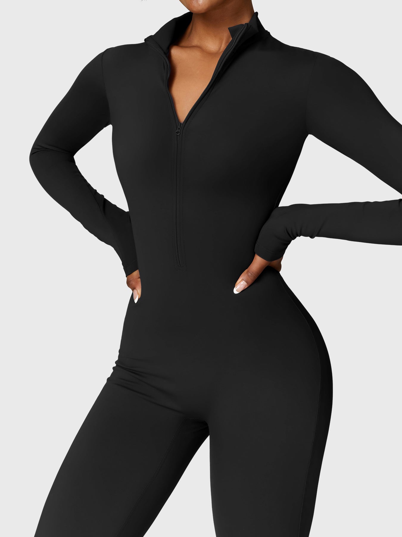 Vrouwelijke Yeoreo Belle Fleece Lange Mouw Rits Jumpsuit