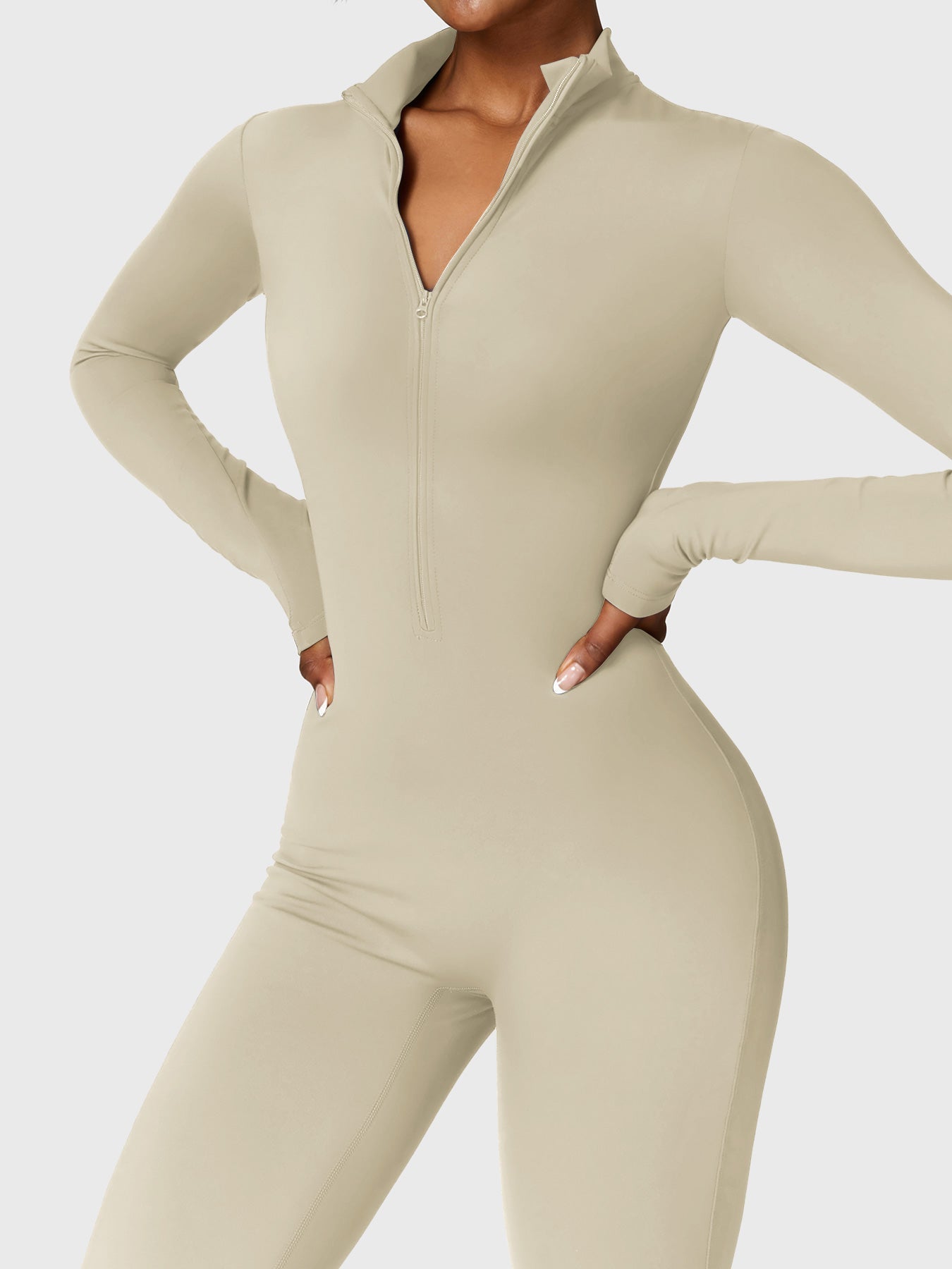 Vrouwelijke Yeoreo Belle Fleece Lange Mouw Rits Jumpsuit