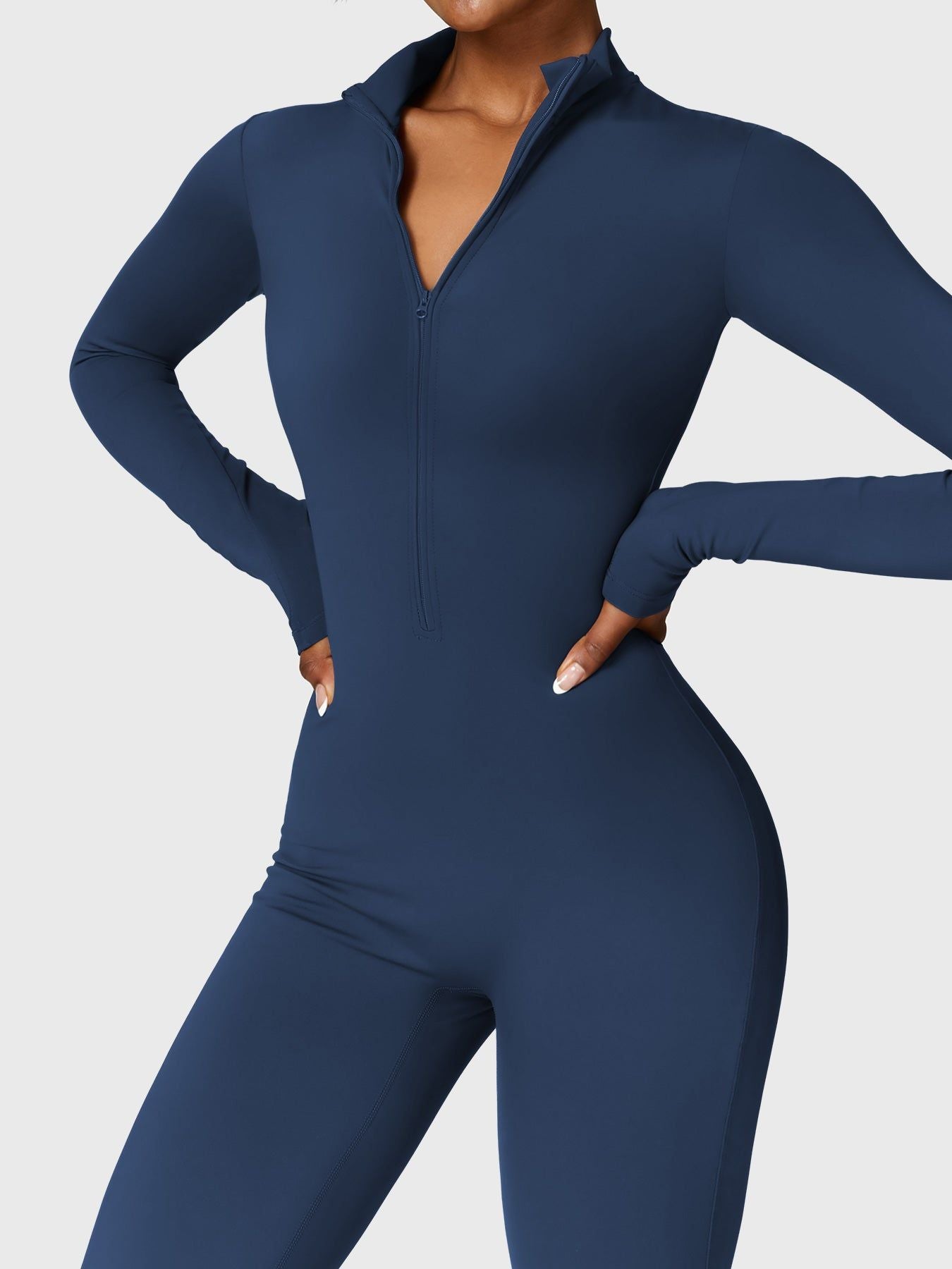 Vrouwelijke Yeoreo Belle Fleece Lange Mouw Rits Jumpsuit