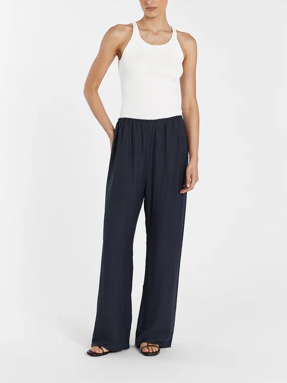 Asymmetrische Twist Detail Top en Linnen Blend Broek Set