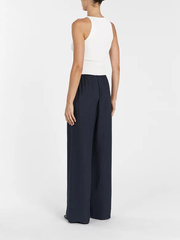 Asymmetrische Twist Detail Top en Linnen Blend Broek Set
