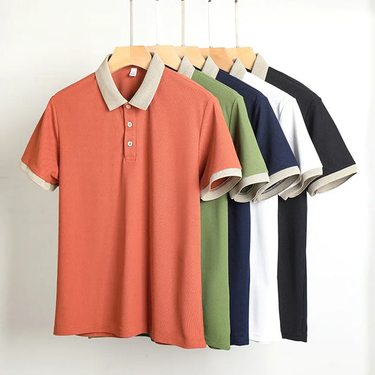 Mannen Polo met Contrasterende Stiksel