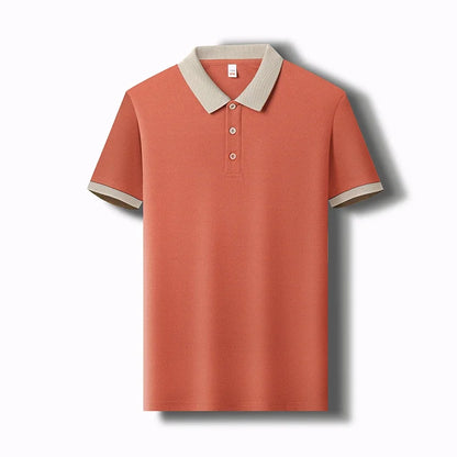 Mannen Polo met Contrasterende Stiksel