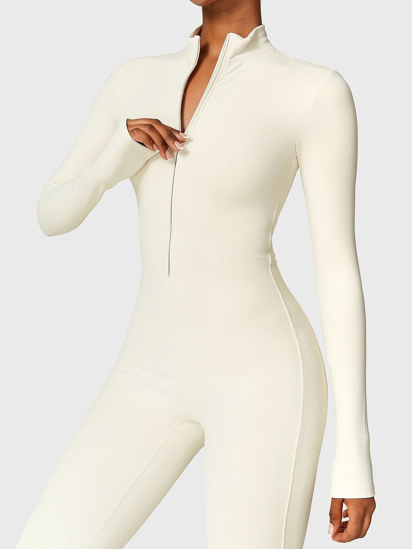Vrouwelijke Yeoreo Belle Fleece Lange Mouw Rits Jumpsuit