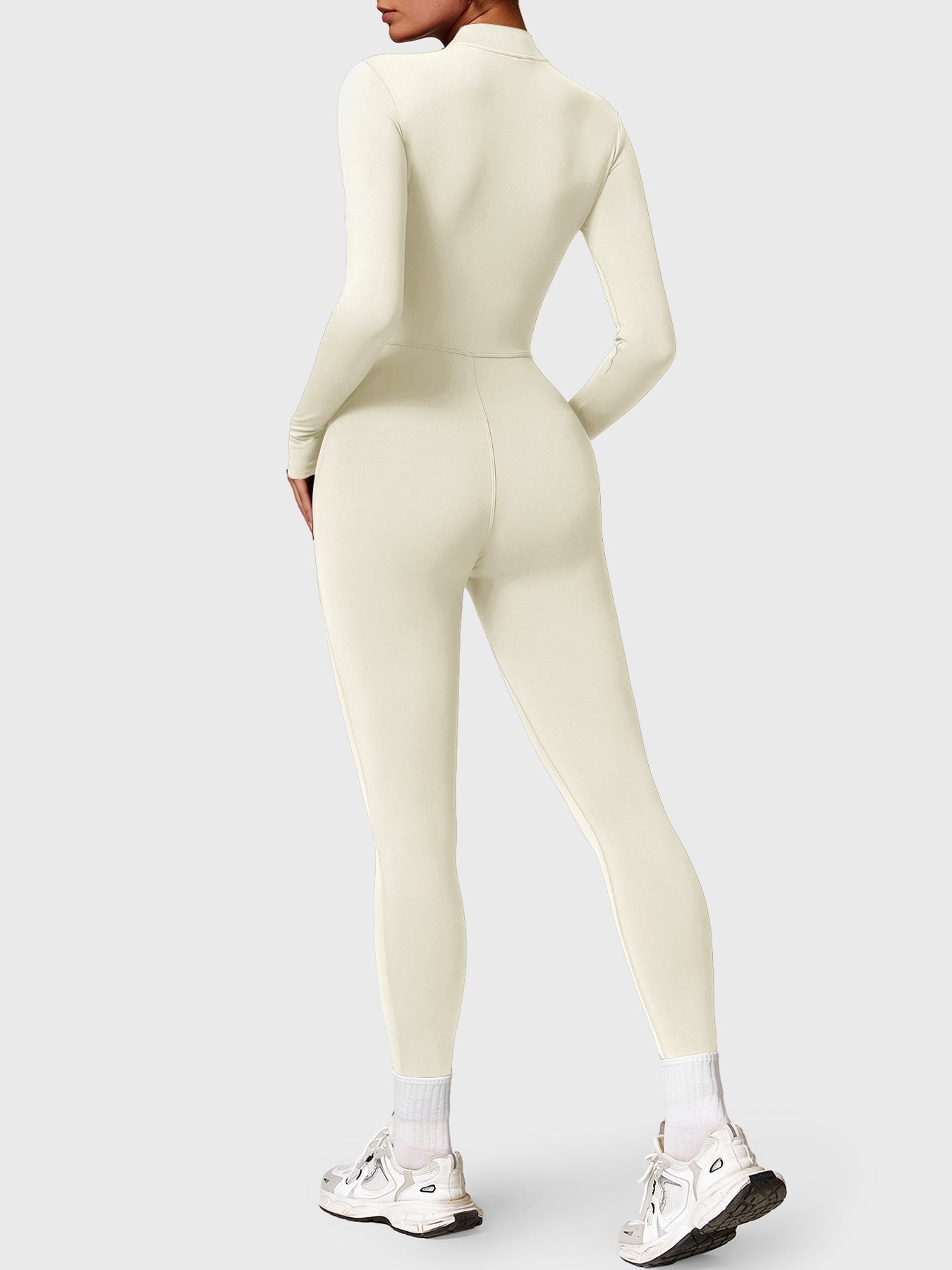 Vrouwelijke Yeoreo Belle Fleece Lange Mouw Rits Jumpsuit