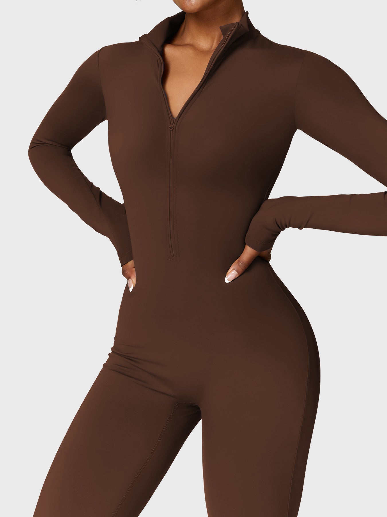 Vrouwelijke Yeoreo Belle Fleece Lange Mouw Rits Jumpsuit