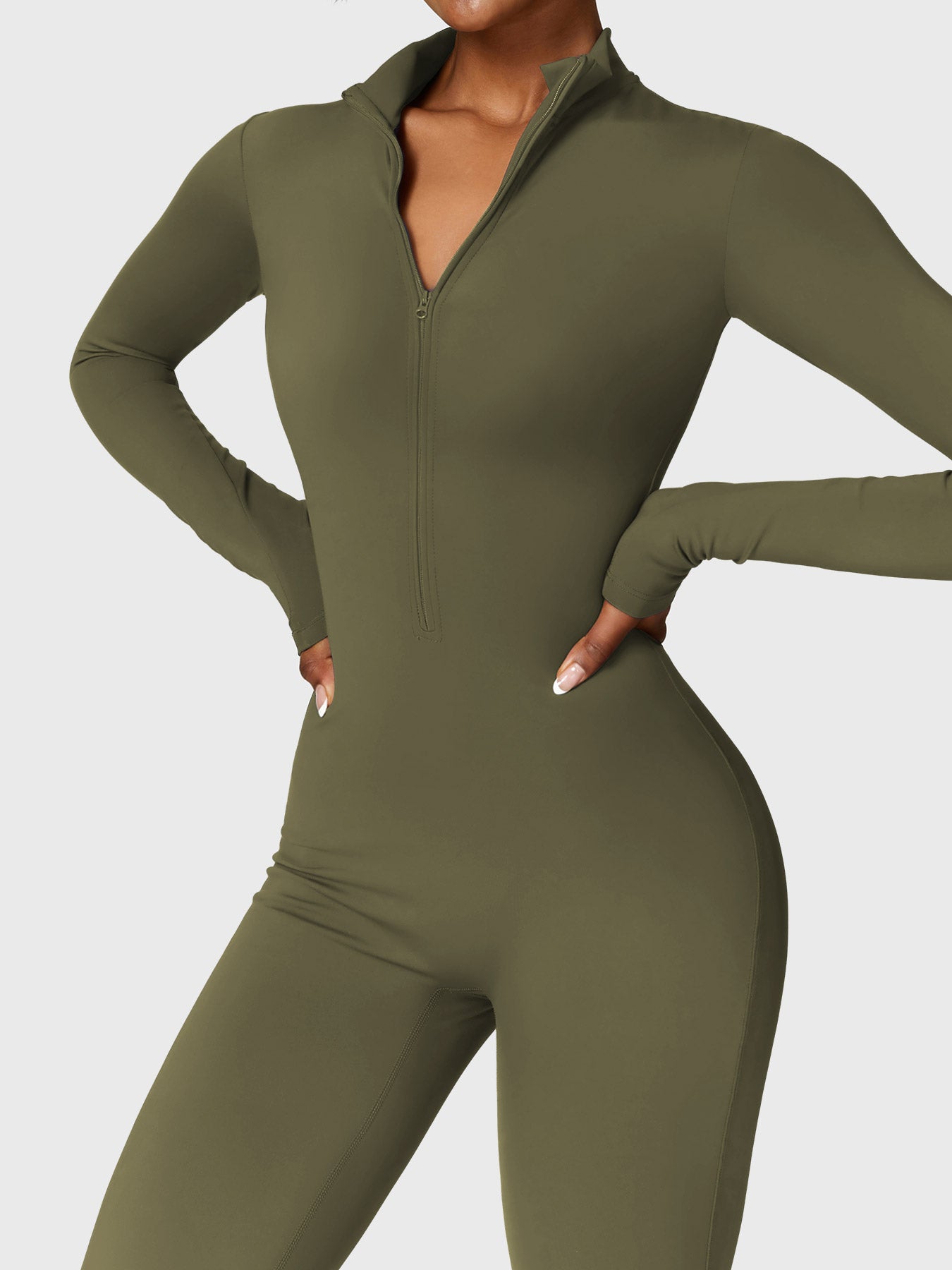 Vrouwelijke Yeoreo Belle Fleece Lange Mouw Rits Jumpsuit