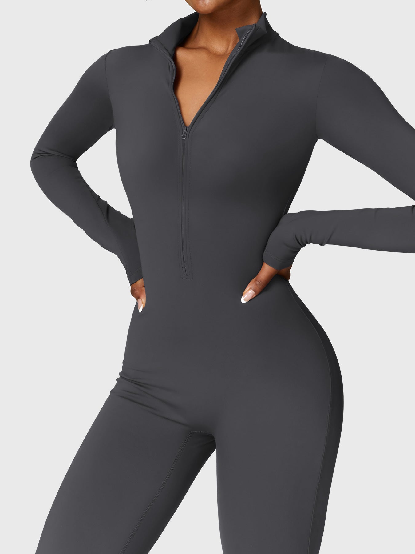 Vrouwelijke Yeoreo Belle Fleece Lange Mouw Rits Jumpsuit