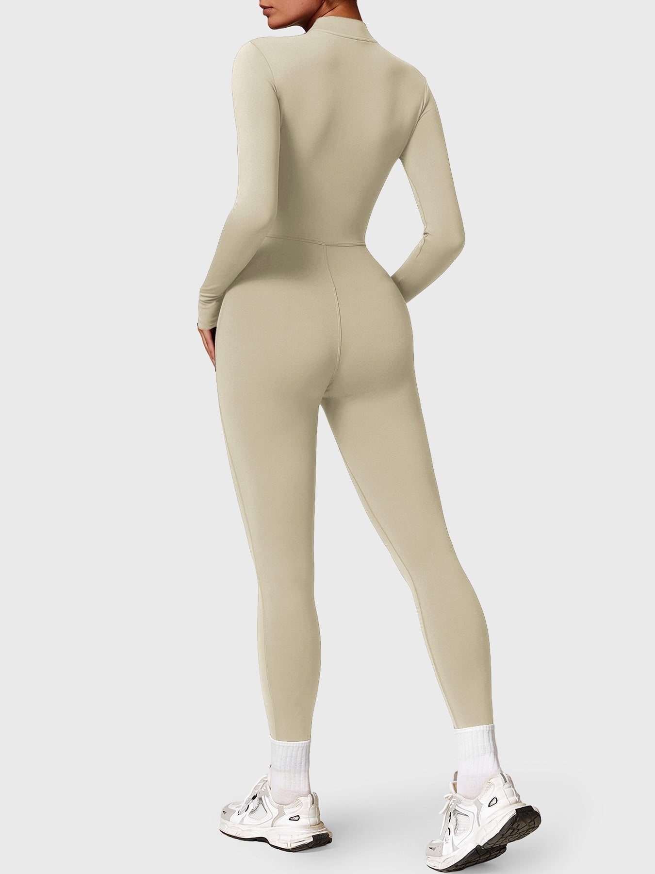 Vrouwelijke Yeoreo Belle Fleece Lange Mouw Rits Jumpsuit